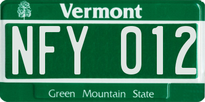 VT license plate NFY012