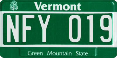 VT license plate NFY019