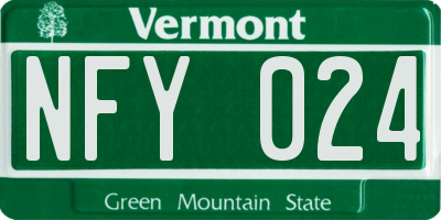 VT license plate NFY024