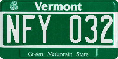 VT license plate NFY032