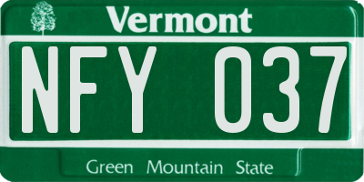 VT license plate NFY037