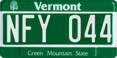 VT license plate NFY044