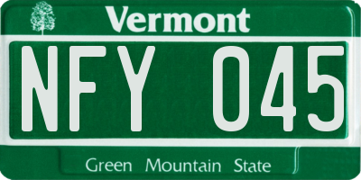 VT license plate NFY045