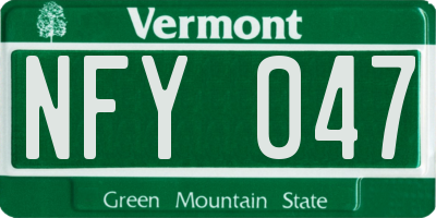 VT license plate NFY047
