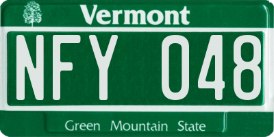 VT license plate NFY048
