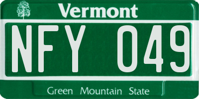 VT license plate NFY049