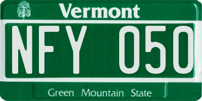 VT license plate NFY050