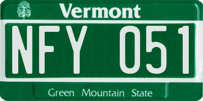 VT license plate NFY051