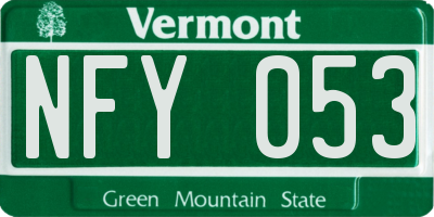 VT license plate NFY053