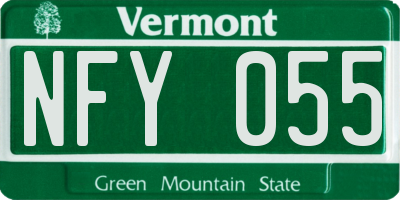 VT license plate NFY055