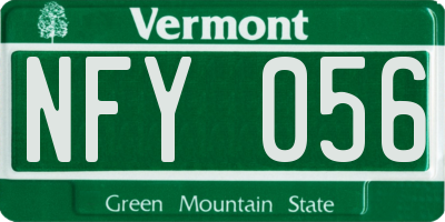 VT license plate NFY056