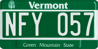 VT license plate NFY057