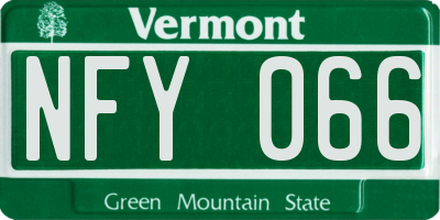 VT license plate NFY066