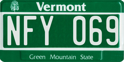 VT license plate NFY069