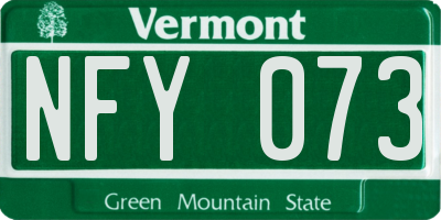VT license plate NFY073