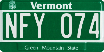 VT license plate NFY074