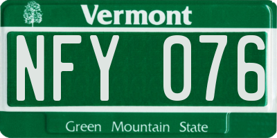 VT license plate NFY076