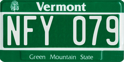 VT license plate NFY079