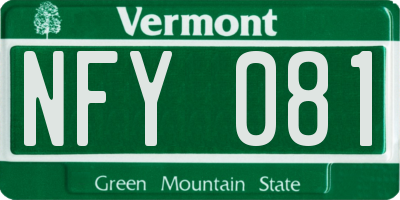VT license plate NFY081
