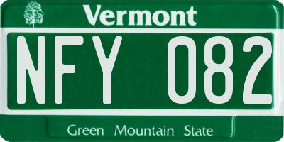 VT license plate NFY082