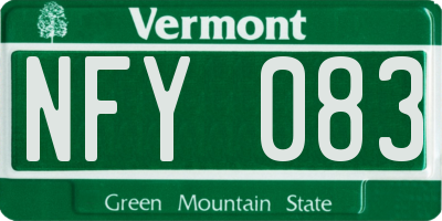 VT license plate NFY083