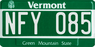 VT license plate NFY085