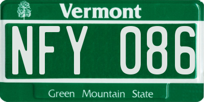 VT license plate NFY086