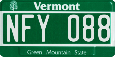 VT license plate NFY088