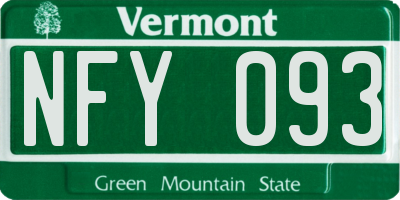 VT license plate NFY093
