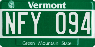 VT license plate NFY094