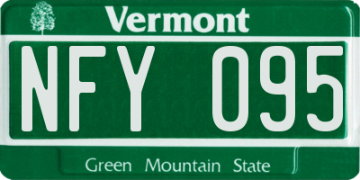 VT license plate NFY095