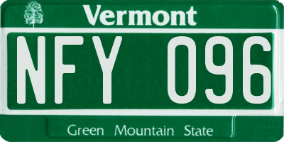 VT license plate NFY096
