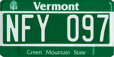 VT license plate NFY097
