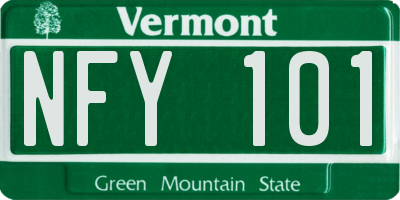 VT license plate NFY101