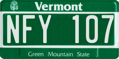 VT license plate NFY107
