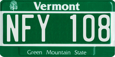 VT license plate NFY108
