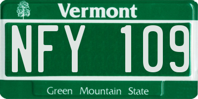 VT license plate NFY109
