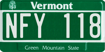 VT license plate NFY118