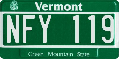 VT license plate NFY119