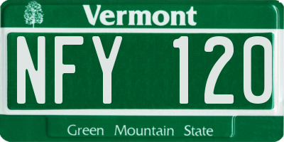 VT license plate NFY120