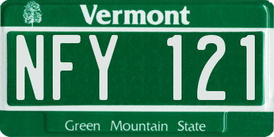 VT license plate NFY121