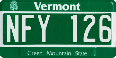 VT license plate NFY126