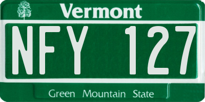 VT license plate NFY127