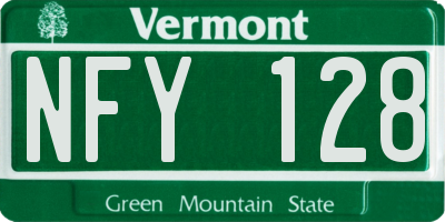 VT license plate NFY128