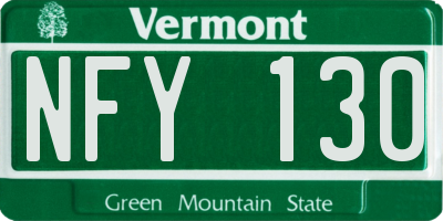 VT license plate NFY130
