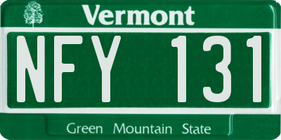 VT license plate NFY131