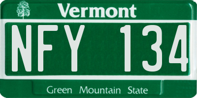 VT license plate NFY134