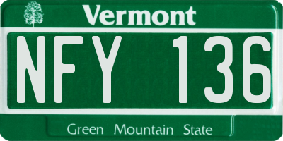 VT license plate NFY136