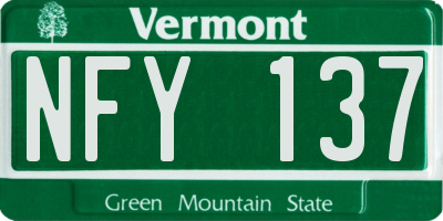 VT license plate NFY137