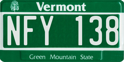 VT license plate NFY138